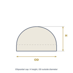 SARA Butt-Weld Cap, ASME B16.9 dimension drawing