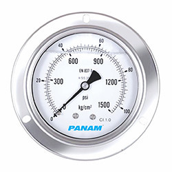 PANAM Stainless Steel Liquid Filled Pressure Gauge PGFS