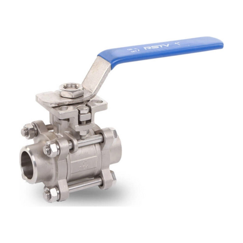 3-PC Ball Valve Threaded / SW / BW, ISO 5211 Pad